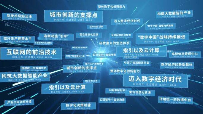 数字多文字大数据穿梭展示