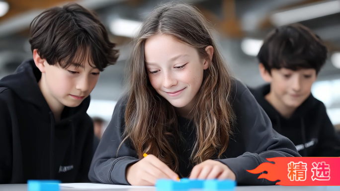 青春校园美好课堂师生互动教学场景