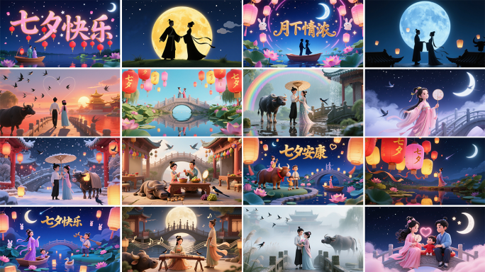 七夕节七夕情人节七夕背景七夕素材七夕视频