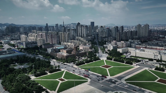 人民广场秋分节气延时摄影