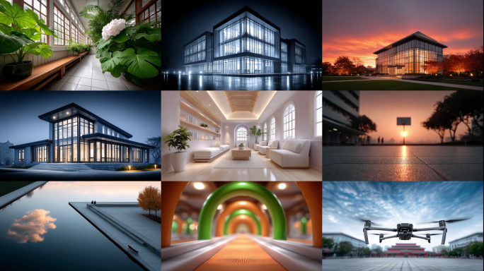 静谧校园建筑风光人文景观