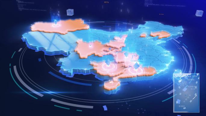 科技中国地图十三段线圈地图板块