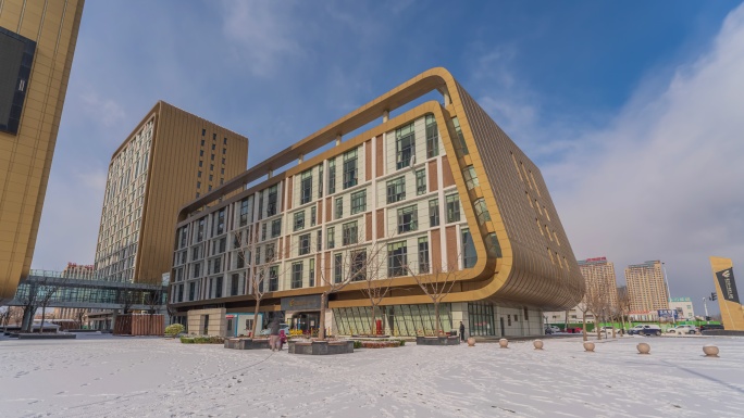 烟台市芝罘区卧龙青光里蓝天白云延时