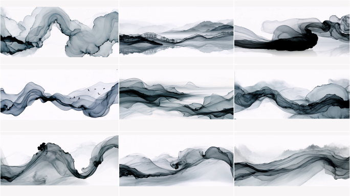 水墨山水意境流动宽屏