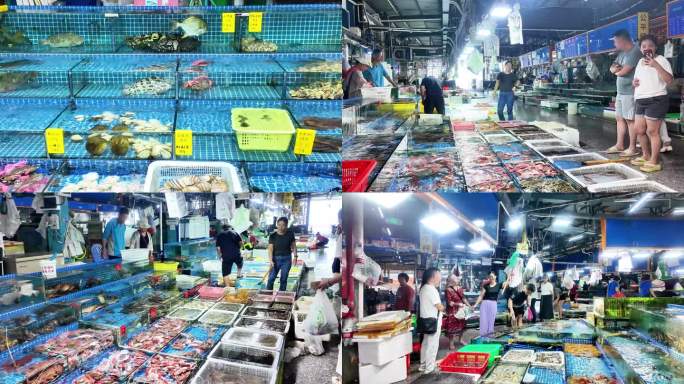惠州市霞涌海鲜市场素材