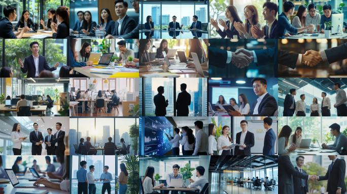 【4K】商务合作办公团队会议职场金融合集