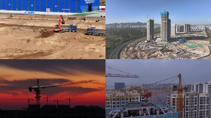 建筑工地繁忙景象