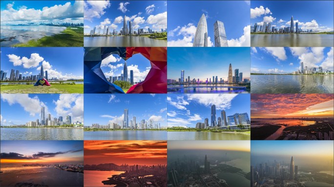 深圳湾建筑群航拍延时合集