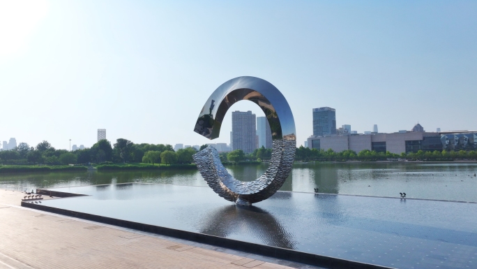 京津一体化 天津地标航拍世纪钟解放桥天津