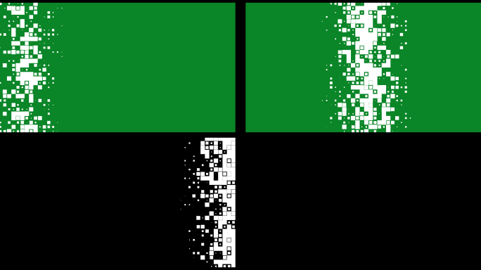 像素化数据流 黑白方块矩阵 马赛克转场