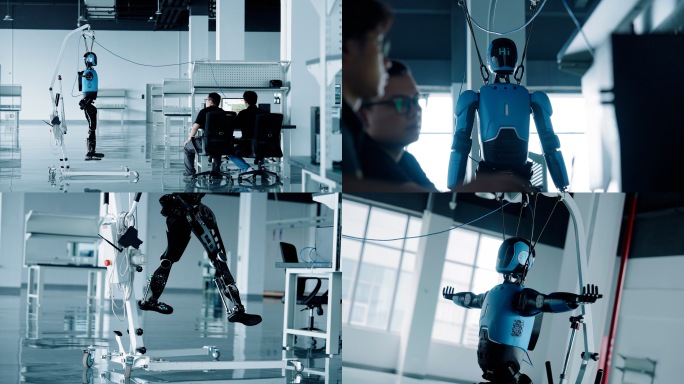 人形机器人技术研发测试实拍 未来机器人