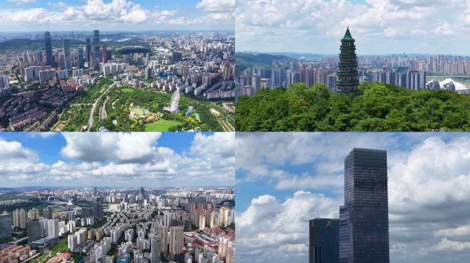 南宁地标航拍东盟商务区五象新区龙象塔4K