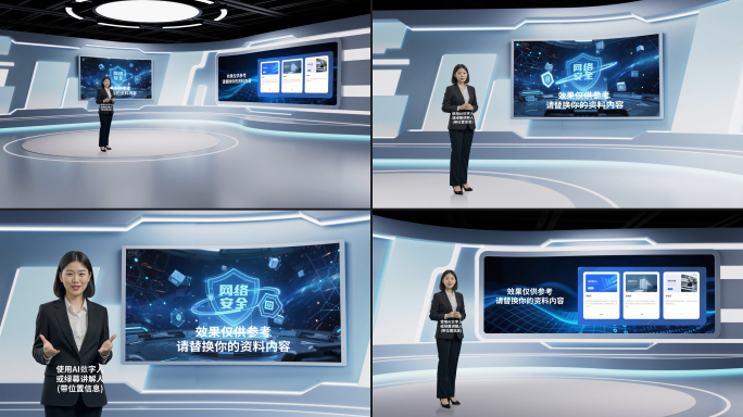 科技虚拟演播厅数字人科普讲解背景