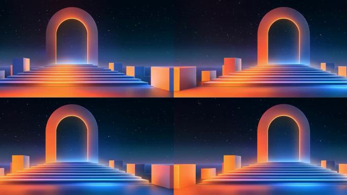 星空下的阶梯之门