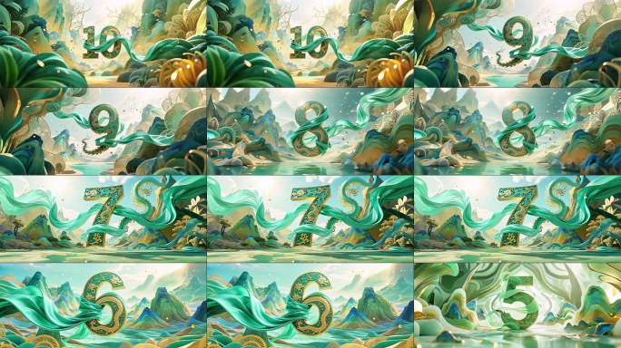 8K中国风国潮倒计时新年大气开场倒计时