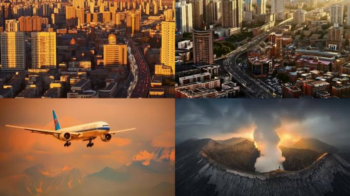 38组 夕阳城市美景 边疆美景 延时摄影