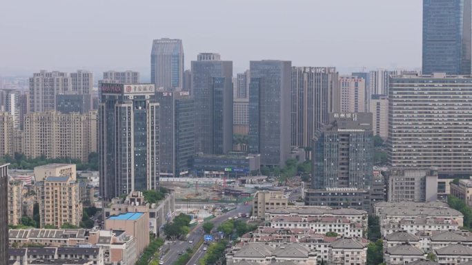 杭州临平主要城区的航拍摄影