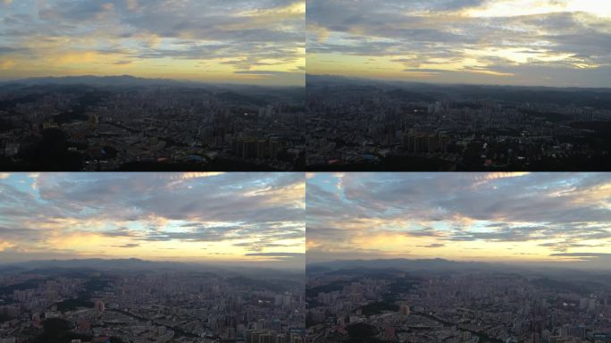 城市晚霞 城市建筑 郴州全景