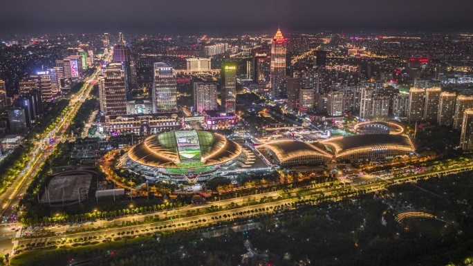 南通体育会展中心4K日转夜开篷延时