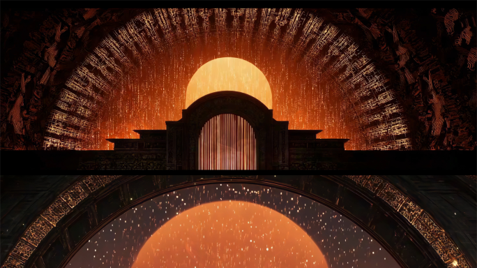 中国风金色古风舞美LED