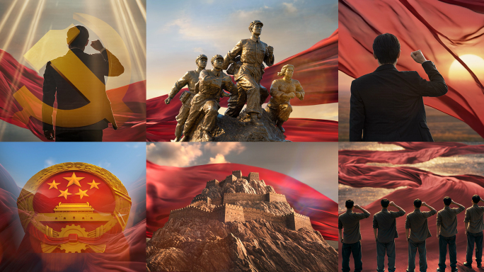 抗日战争胜利片头入党宣誓党政党建解放纪念