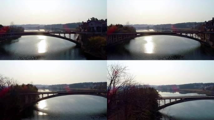 著名单拱桥的航拍摄影
