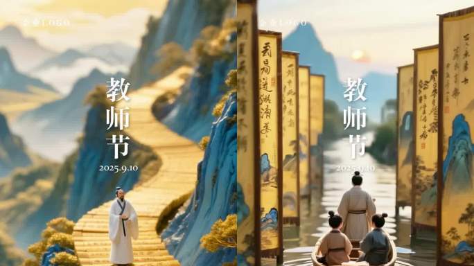 9.10教师节师生情感恩老师微缩动态海报