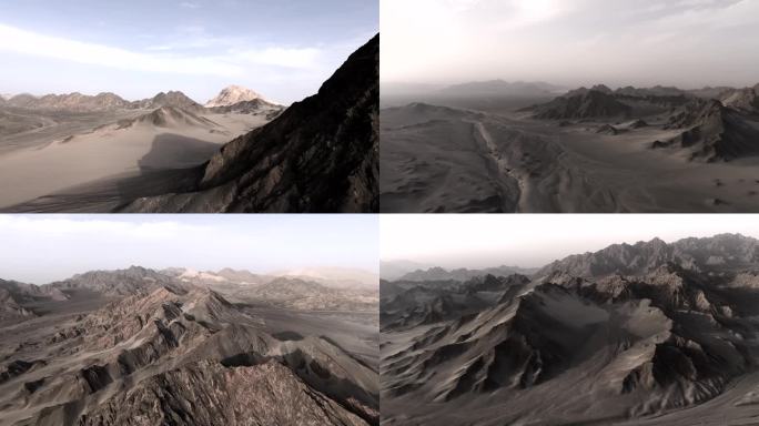 黑独山 荒漠山脉地貌景观 4K