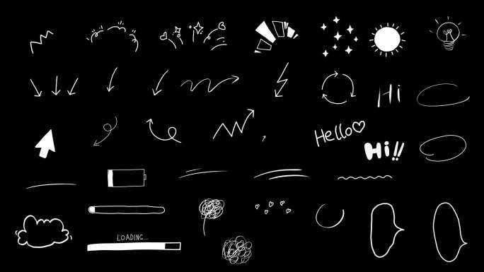 高清涂鸦风格引导元素