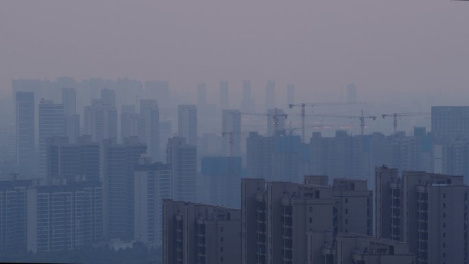 城市黎明建筑群天际线01