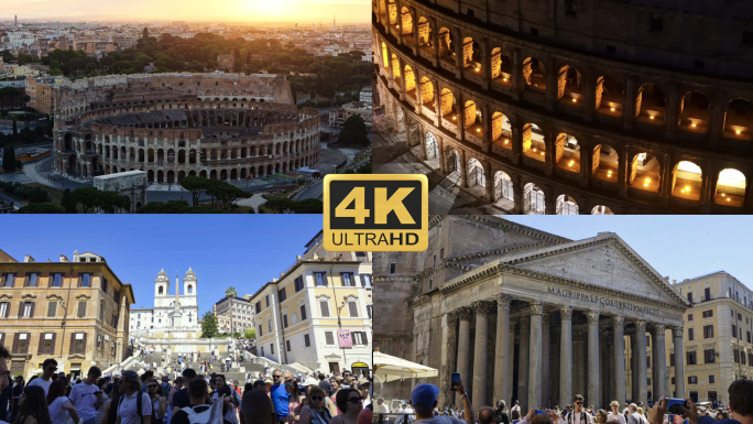 意大利古罗马城市风光延时航拍