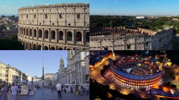 意大利古罗马城市风光延时航拍