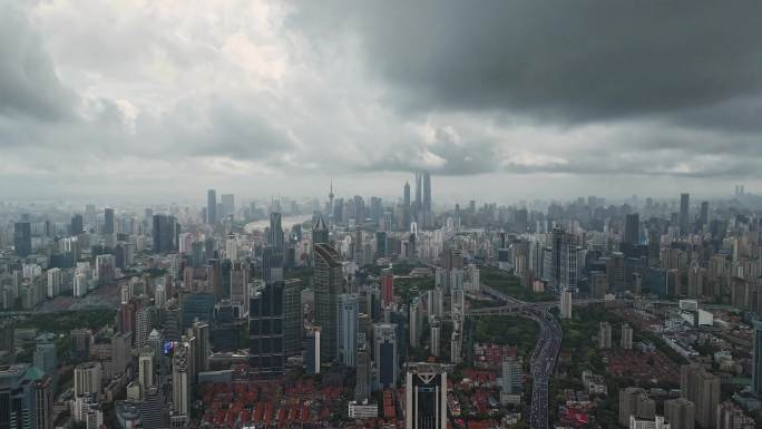 上海下雨延时 阴天 雾天