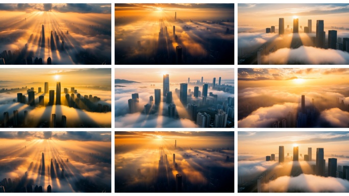 11城市云雾景观延时摄影