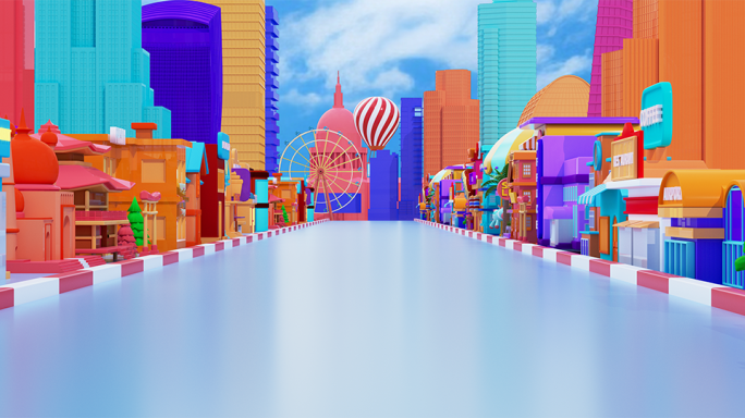 8K梦幻卡通街道