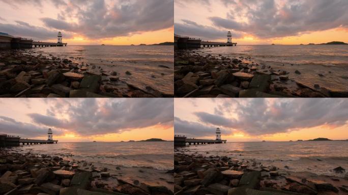 珠海爱情邮局灯塔日出带海浪声音