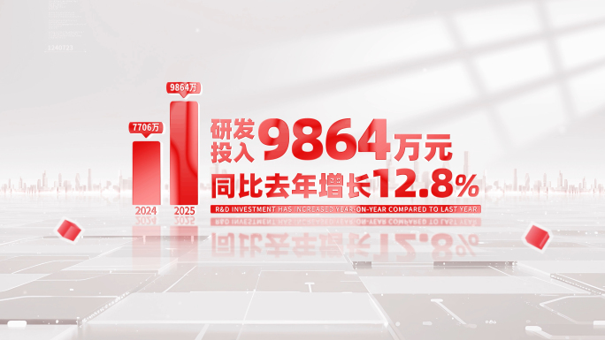 简洁红色党政文字数据包装展示