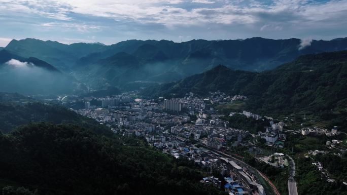 山城城市风光航拍