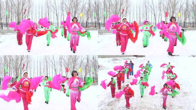 东北大秧歌 雪地上扭秧歌