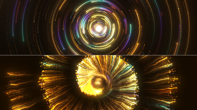 金色光线粒子背景