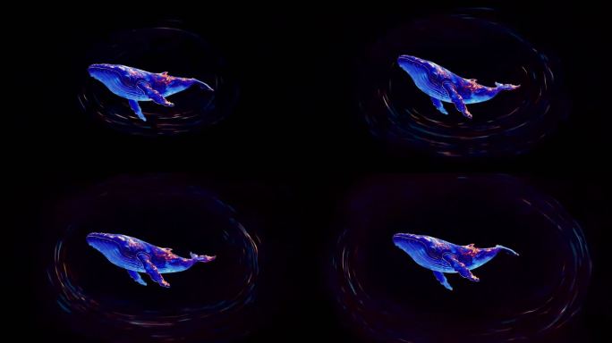 深海鲸鱼梦幻之旅 夜光遨游 神秘 荧光