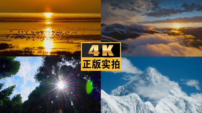 日出山川河流生命森林秘境雪山冰川云海山峰