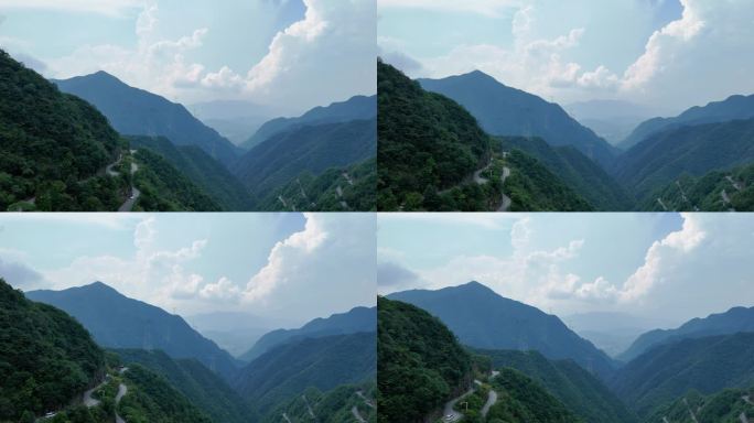 皖南川藏线航拍山峦景观