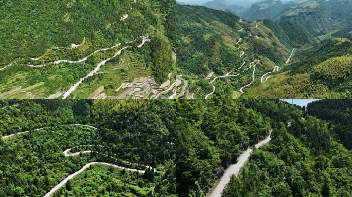 磐安318悬崖村梯田与盘山公路