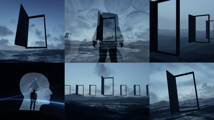 时间时空穿梭创意片头抽象概念探索未来空间