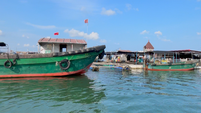 海上鱼排 网箱养殖渔业 海南陵水疍家鱼排