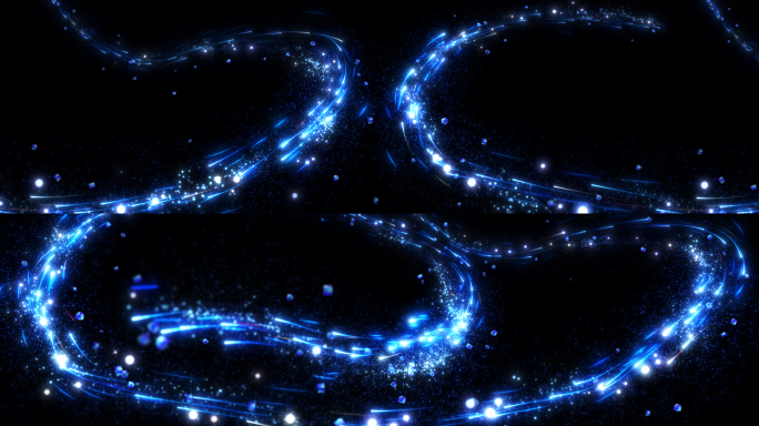 4K蓝色粒子视频带ae工程