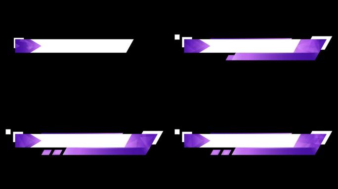 下方字幕条动画。广播新闻下方字幕条模板设计。视频标题。动态图形。带有透明背景和 alpha 通道。