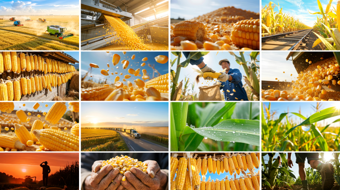 农业玉米收割丰收秋收时节农田乡村振兴