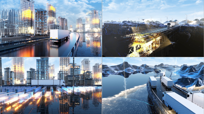 智能物流运输货车物流运输